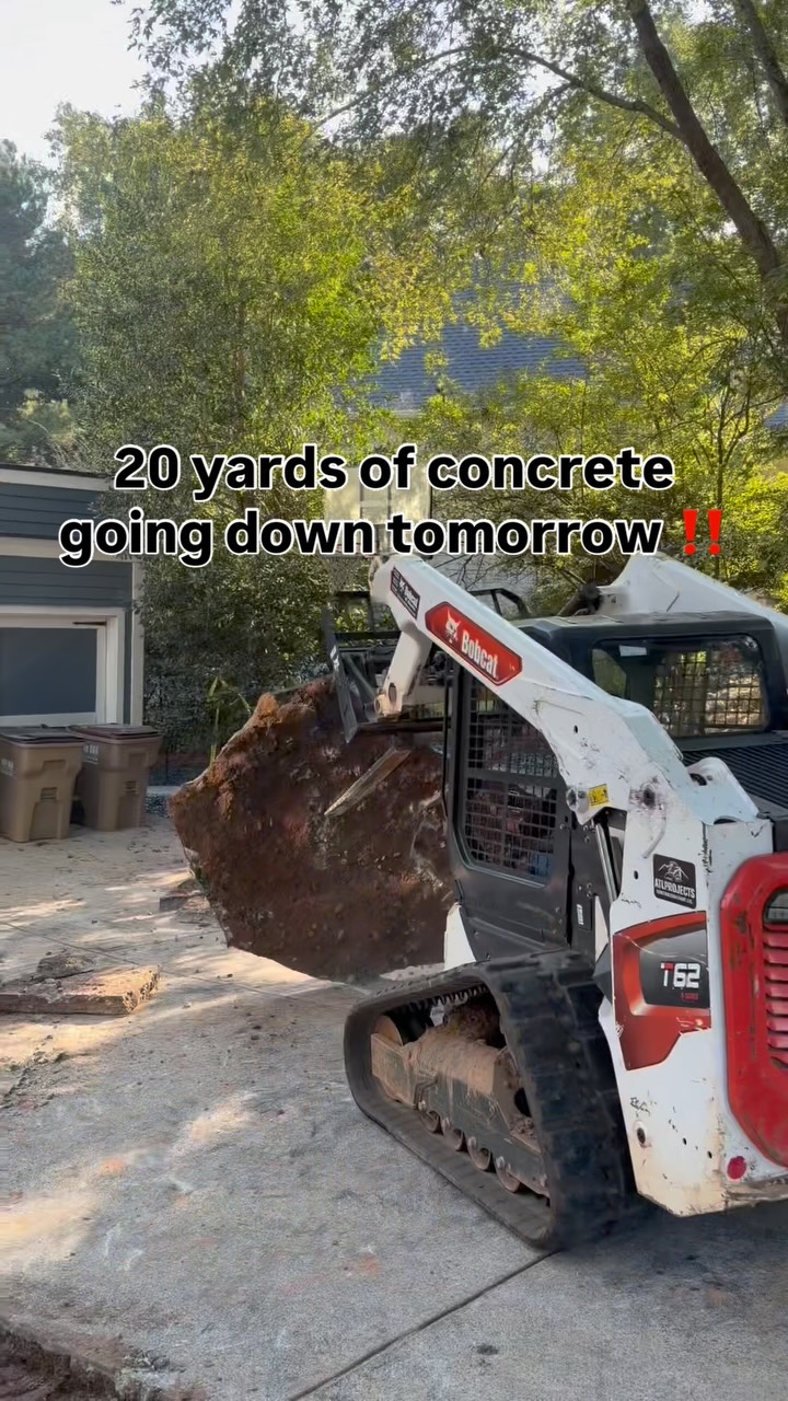 Demo day complete ✅ The old driveway is officially out.

Tomorrow, 20 yards of fresh concrete are going down. Stay tuned for the final transformation 👀🔥

 #ConcreteDriveway #DrivewayReplacement #ConcreteContractor #BeforeAndAfter #constructionlife