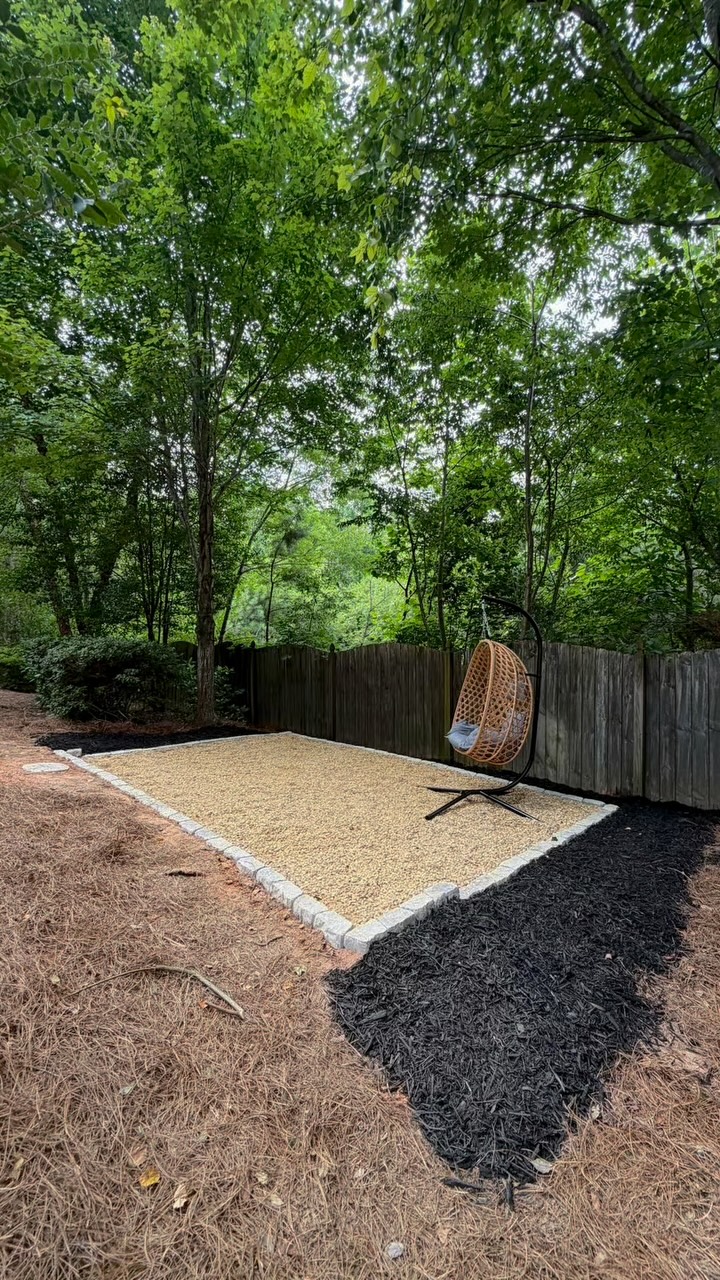One Saturday. One crew. One backyard transformation. 👷🏻‍♂️🌿

This affordable pea gravel patio created the perfect space to relax, entertain, and enjoy the outdoors without the cost of a full paver patio.

Thinking about upgrading your backyard? We’d love to help.

📍North Metro Atlanta
📲 DM us for a free estimate.  #landscaping #peagravel #patio #hangout #pov